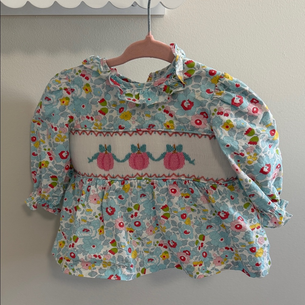 Floral Kids Matching Set with Pink and Blue Accents